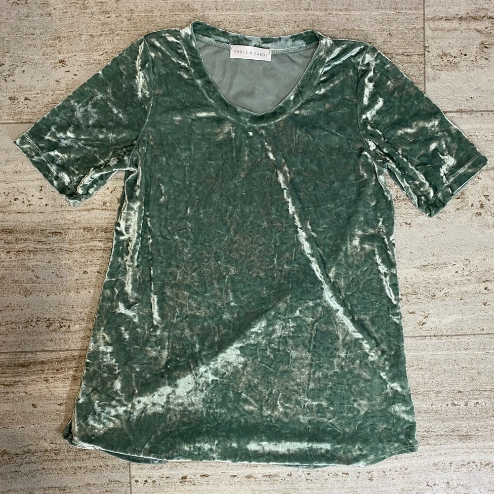 Chris & Carol Crushed Velvet short sleeve‎ top